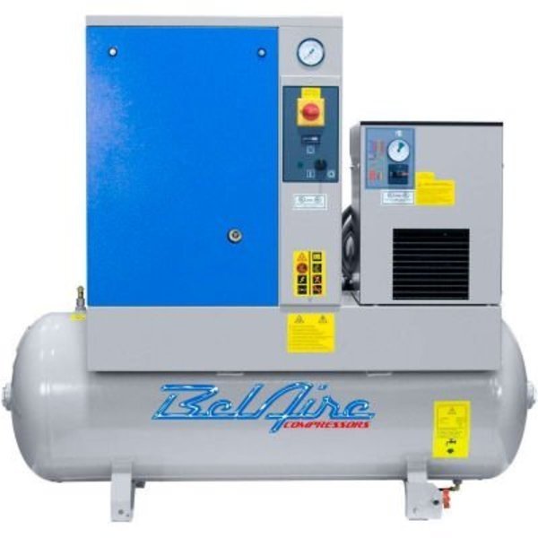 Belaire BR5501D, 5HP, Rotary Screw Comp, 60 Gallon, Horizontal, 150 PSI, 16.6 CFM, 1-Phase 208-230V, Quincy Compressor, Mfr#: 4152011804