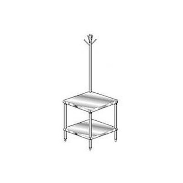 Aero Manufacturing Mixer Stand W/ Galv Shelf, 16 Ga 430 Stainless Steel Top, 36
