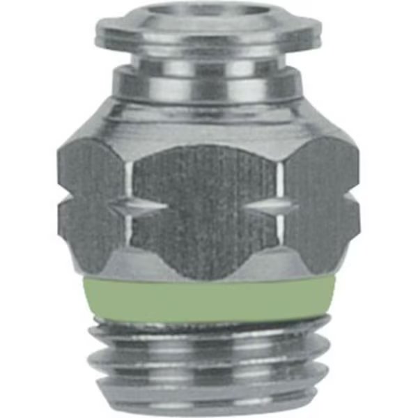AIGNEP Straight Male Connector, , 1/4 Tube x 1/4" Swift-Fit Univ. Thread, SS, Alpha Technologies, Mfr#: 60000-04-04