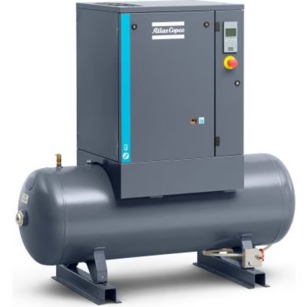 Atlas Copco G5-145T AFF, 7.5HP, Oil-Injected Rotary Screw, 71 Gal Tank, 145PSI, 208/230/460V w/Dryer, Atlas Copco, Mfr#: 8152103843