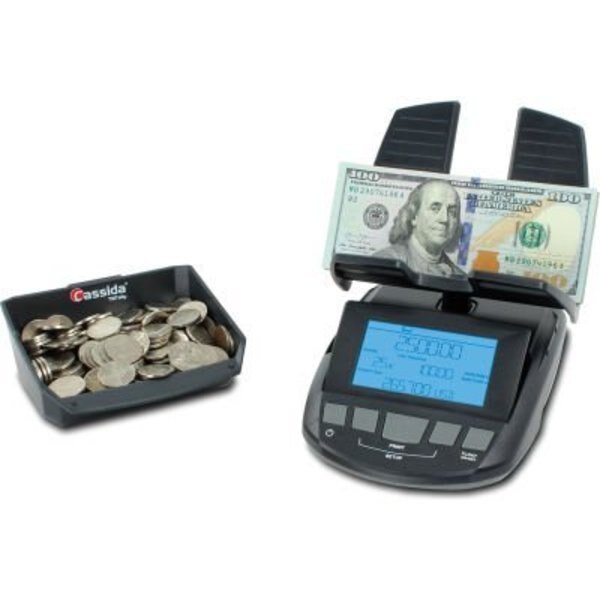 Cassida TillTally Cash & Coin Currency Counting Scale S-TT - LCD Display - 200 Bill Capacity, Gray, Cassida, Mfr#: S-TT