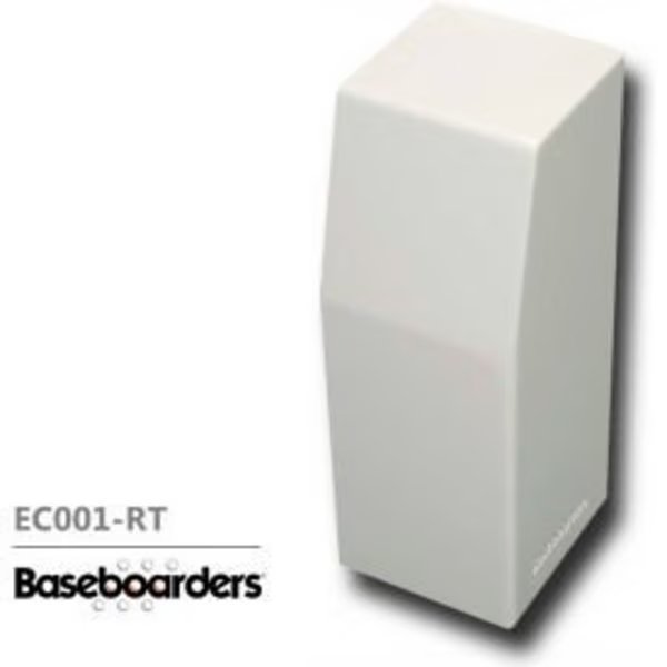Baseboarders® Premium Series Steel Easy Slip-on Baseboard Right Side CLOSED Endcap, White, Buss General Partner Co Ltd, Mfr#: EC001-RT-WHT