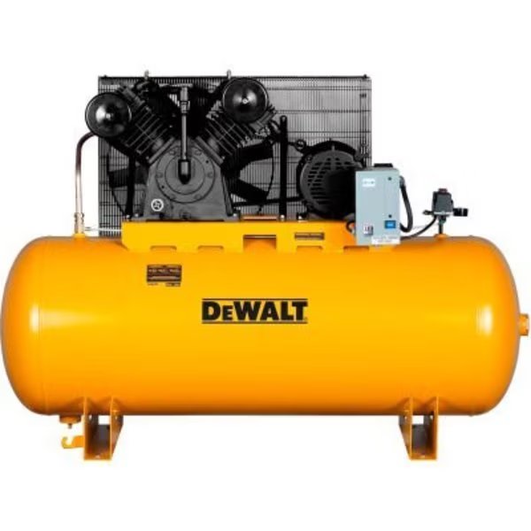 DeWALT® DXCMH9919910, 10HP, Two-Stage Compressor, 120 Gal, Horiz., 175 PSI, 35 CFM, 3-Phase 230V, Mat Industries, Mfr#: DXCMH9919910