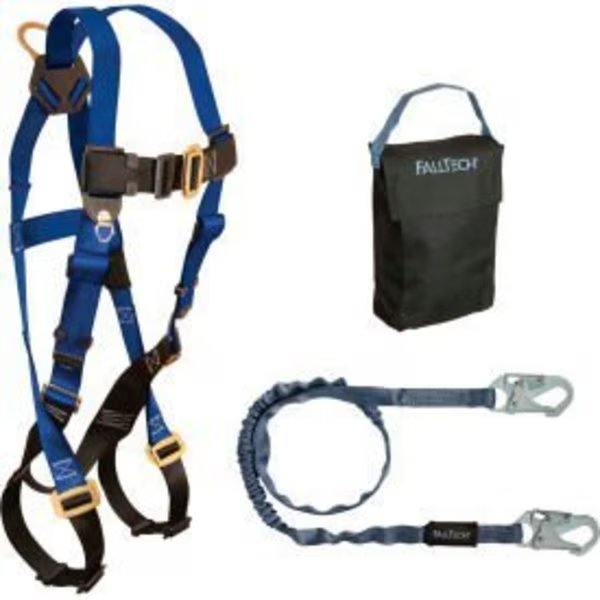 FallTech® 9005PS Starter Kit with 7015 Harness, 6' Shock Absorbing Lanyard & Gear Bag, Falltech, Mfr#: 9005PS