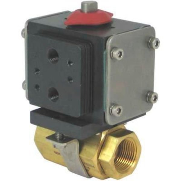 Gemini ValveÂ Brass Ball Valve W/500 Series Double-Acting Pneumatic Actuator, 1", Gemini Valve Sales & Service Inc., Mfr#: 1 86-1-RT-6-A512D-PMK-4-A510