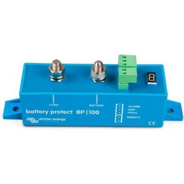 Victron Energy BatteryProtect 12/24V-100A With 7-Segment LED display, Blue, Aluminum, Inverters R Us, Mfr#: BPR000100400