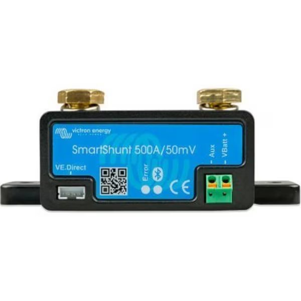 Victron Energy SmartShunt Battery Monitor, 500A/50mV, Black, Aluminum, Inverters R Us, Mfr#: SHU050150050