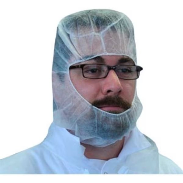 Lightweight Polypropylene Hood, 100% Latex-Free White, One Size, 100/Bag, 10 Bags/Case, Keystone Safety, Mfr#: H-NWI-E-CROWN