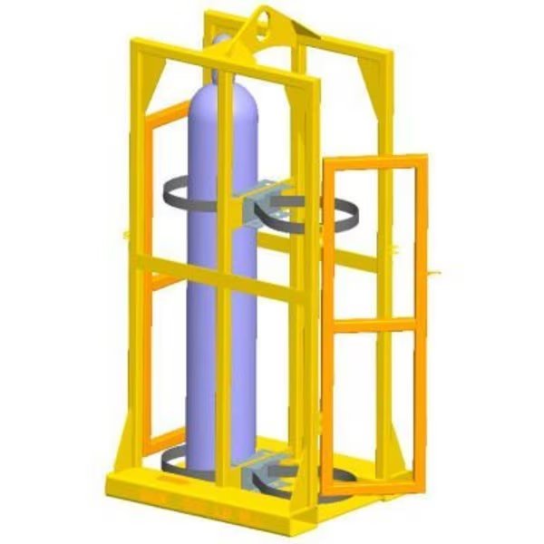 M&W Cylinder Bottle Lifter 16307 - 2 Cylinders, 26"W x 64-1/2"H, 750 Lb. Capacity, Machining & Welding By Olsen, Inc., Mfr#: 16307