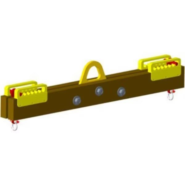 M&W 30-42" Spread Non-Conductive Lift Beam, Yellow - 2000 Lb. Capacity, Machining & Welding By Olsen, Inc., Mfr#: 17442