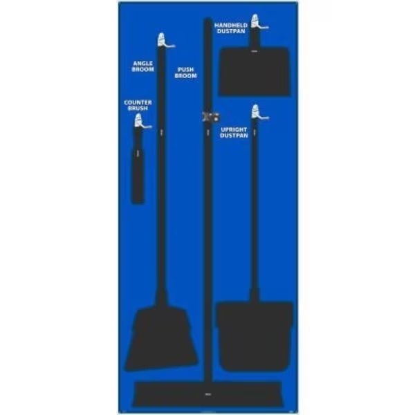 National Marker Janitorial Shadow Board, Blue on Black, General Purpose Composite -, Nmc, Mfr#: SB101ACP