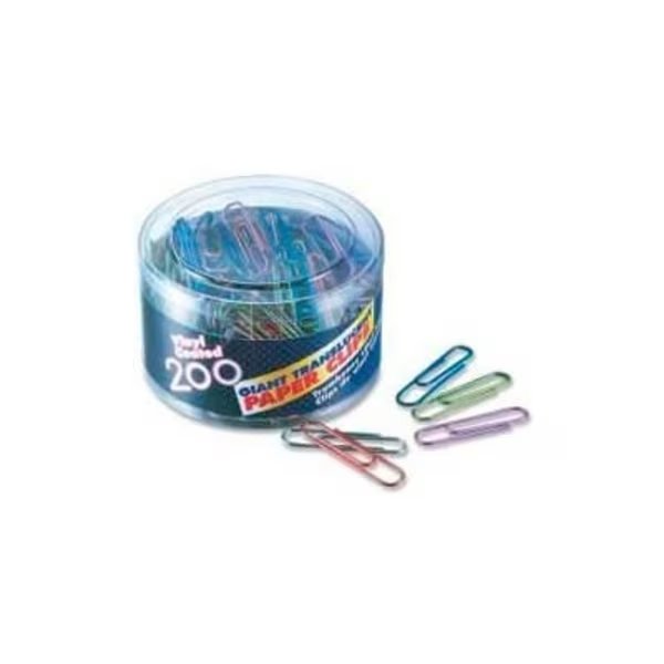 Officemate® Giant Translucent Vinyl-Coated Paper Clips, Assorted, 200/Tub, Officemate International, Mfr#: 97212