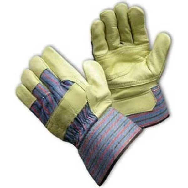 PIP Top Grain Cowhide Leather Palm Gloves, Economy Grade, Reinforced Palm, L, Pip, Mfr#: 87-1563P