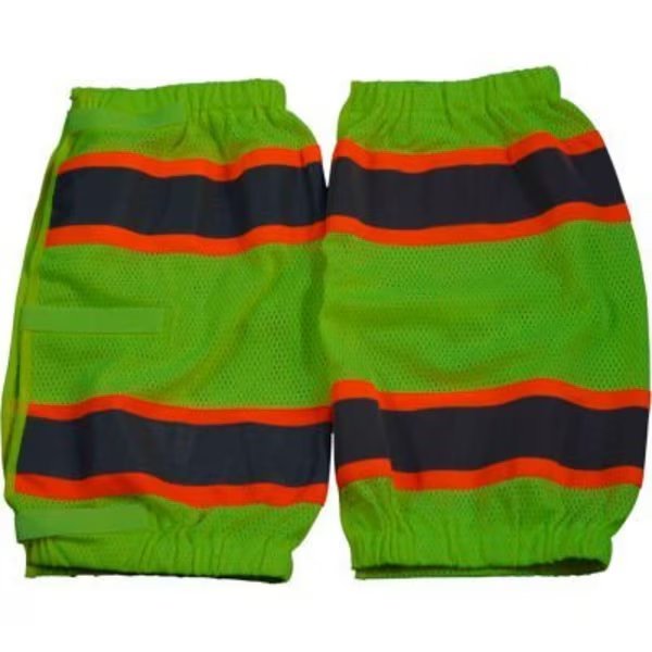 Petra Roc Leg Gaiter, ANSI Class E, Polyester Mesh, Lime/Orange, One Size, 1 Pair, Petra Roc Inc, Mfr#: LMGO-CE