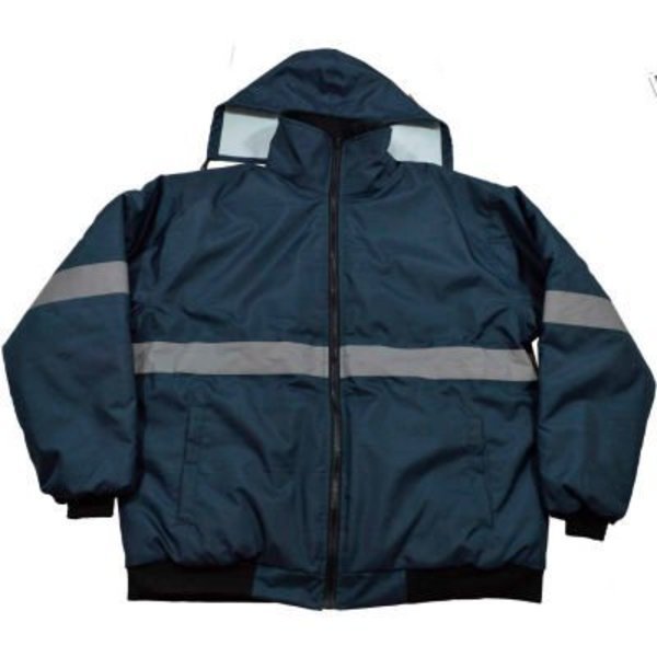 Petra Roc Enhanced Visibility Quilted Bomber Jacket, ANSI Class 6, Navy Blue, 2X, NVBJ-S1-2XL, Petra Roc Inc, Mfr#: NVBJ-S1-2X