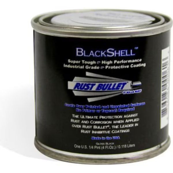 Rust Bullet BlackShell Protective Coating and Topcoat 1/4 Pint Can BSQP, Rust Bullet Llc, Mfr#: BSQP
