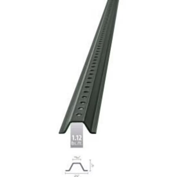 U-Channel Sign Post, 6'L, 1.12 lbs./ft., Green Post, Holes 30