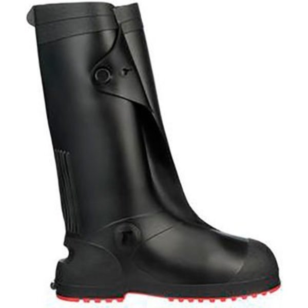 Workbrutes® G2 PVC Overshoe, Size Extra Small, 17"H, Cleated Outsole, Black With Red Sole, Tingley, Mfr#: 45851.XS