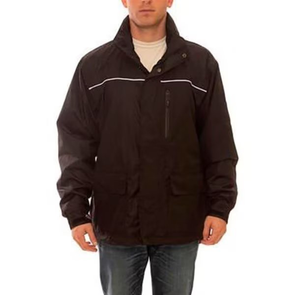 Icon LTE„¢ Jacket, Size Men's Large, Attached Hood, Black, Tingley, Mfr#: J27113.LG