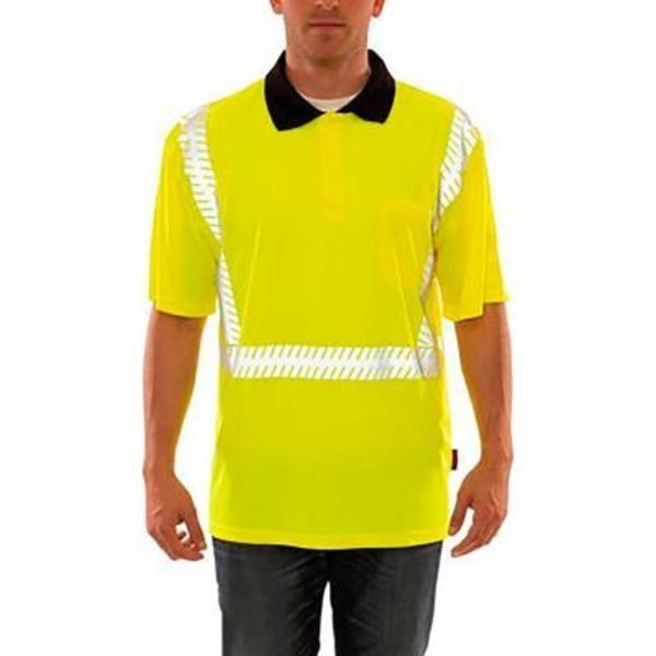 Job Sight„¢ Class 2 Polo Pullover Hi Visibility Shirt, Lime, Polyester, MD, Tingley, Mfr#: S74022.MD