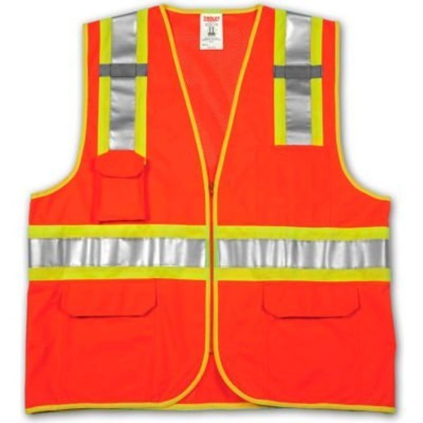 Tingley® V73859 Job Sight„¢ Class 2 Surveyor Style Vest, Fluorescent Orange, 4XL/5XL, Tingley Rubber, Mfr#: V73859.4X-5X