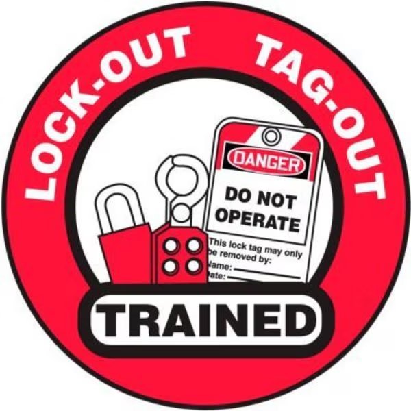 Accuform Hard Hat Label, Lockout/Tagout Trained, Vinyl, Accuform, Mfr#: LHTL344