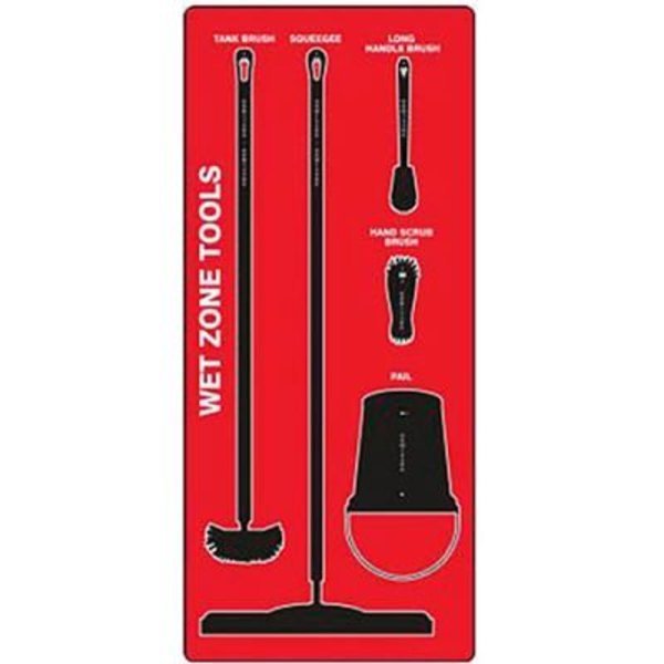 Accuform Signs Wet Zone Store-Board, Accu-Shield FB-X, Red on Black, Accuform, Mfr#: PSB911RDBK