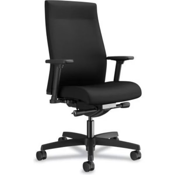 Ignition 2.0 Upholstered Mid-Back Task Chair With Lumbar, 300 Lbs. Cap., Blk Seat, Back, and Base, Hon, Mfr#: I2UL2AC10TK