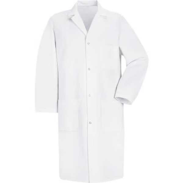 Red Kap® Men's Gripper-Front Lab Coat, White, Poly/Cotton, 3XL, Vf Imagewear, Mfr#: 5080WHRG3XL