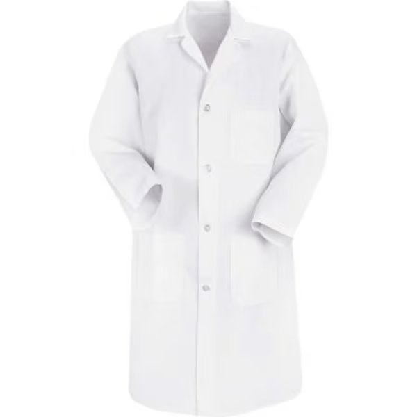 Red Kap® Men's Button-Front Lab Coat, White, Poly/Cotton, 2XL, Vf Imagewear, Mfr#: 5700WHRGXXL