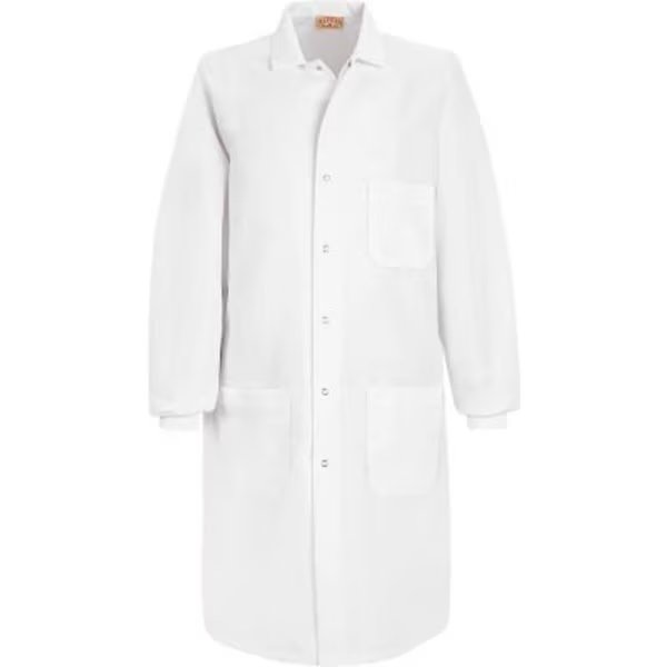 Red Kap¬Æ Unisex Specialized Cuffed Lab Coat W/Outside Pocket, White, Poly/Combed Cotton, 4XL, Vf Imagewear, Mfr#: KP70WHRG4XL