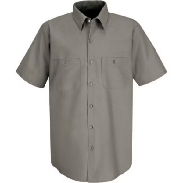 Red Kap® Men's Industrial Work Shirt Short Sleeve Gray L SP24, Vf Imagewear, Mfr#: SP24GYSSL