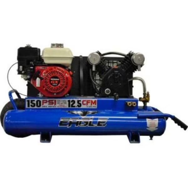 Eagle Portable Gas Air Compressor w/ Honda GX Engine, 5.5 HP, 10 Gallon, Wheelbarrow, Wood Industries, Mfr#: TT55G