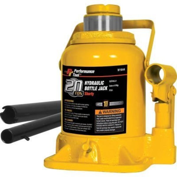 Performance Tool 20 Ton Shorty Hydraulic Bottle Jaca438:D440K, Integrated Supply Network, Mfr#: W1644