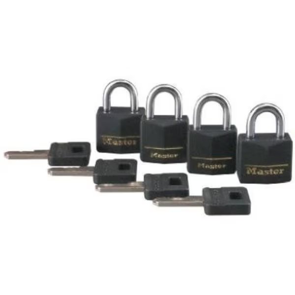 4PK 34BLK ALU Padlock, Master Lock, Mfr#: 121Q