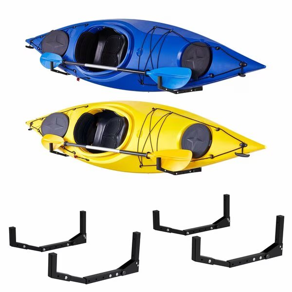 Kayak Storage Rack, Indoor & Outdoor Kayak Storage Hooks with Adjustable Lenght - 2 Pair, Raxgo, Mfr#: RGWMKR2PK