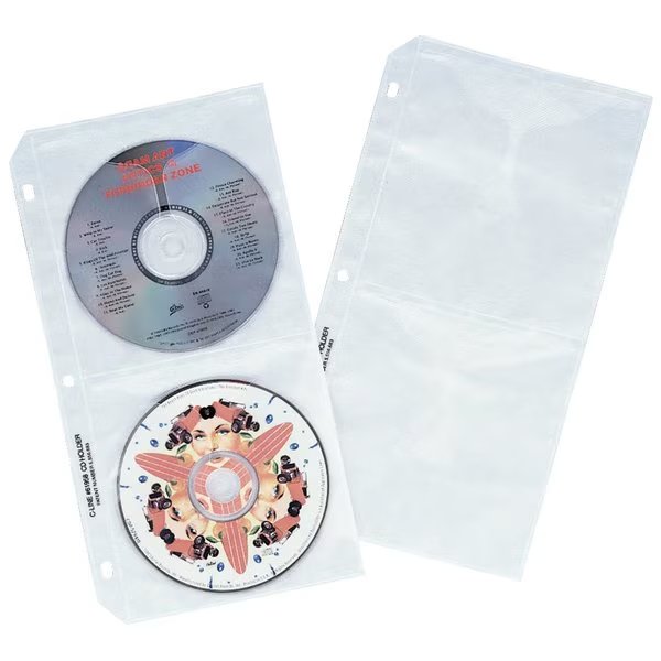Deluxe CD Ring Binder Storage Pages, Standard, Stores 4 CDs, 5 1316 x 11 116, 50PK, C-Line Products, Mfr#: 61958-CT