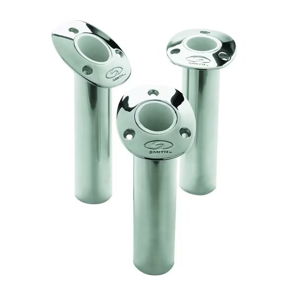 Pkg. Flush Mount rod holder, 30Deg, Std, 9 in. x 1-5/8 in. ID, White Liner, C.E. Smith, Mfr#: 53672A