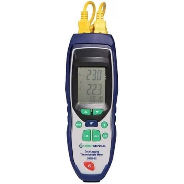 T/C Thermom, 2-Input Data Logging, Type-, Digi-Sense, Mfr#: 20250-92