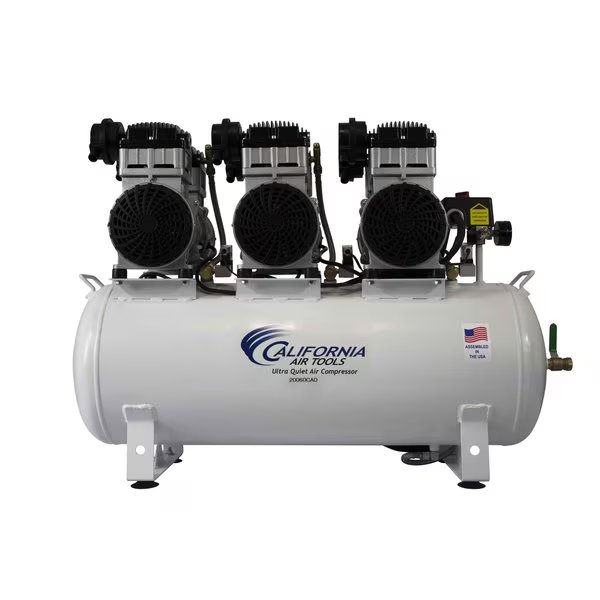 Ultra Quiet And Oil-Free  6.0 Hp, 20.0 Gal. Steel Tank Air Compressor W/ Auto Drain Valve, California Air Tools, Mfr#: 20060CAD