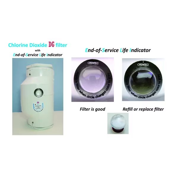 Chlorine Dioxide Gas DG Filter-2614 with End-of-Service Life Indicator, Chemteq, Mfr#: 2614