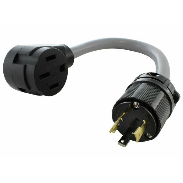 1.5FT EV Adapter 30A 125V L5-30P Plug to 50A EV Adapter Cord for Tesla, Ac Works, Mfr#: EVL530MS-018