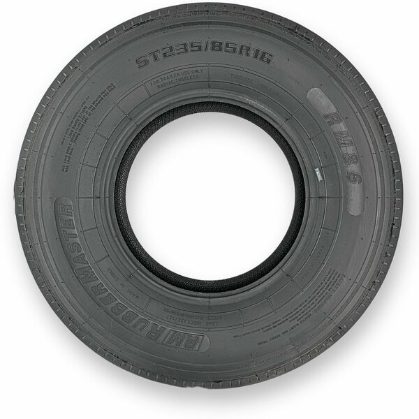 ST235/85R16 Highway Rib 14 Ply Tubeless All Steel Trailer Tire, Rubbermaster, Mfr#: 490235