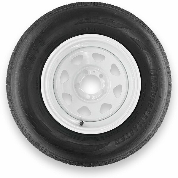 Rubbermaster ST215/75R14 6 Ply Highway Rib Tire and 5 on 4.5 Eight Spoke Wheel Assembly, Rubbermaster - Steel Master, Mfr#: 599367
