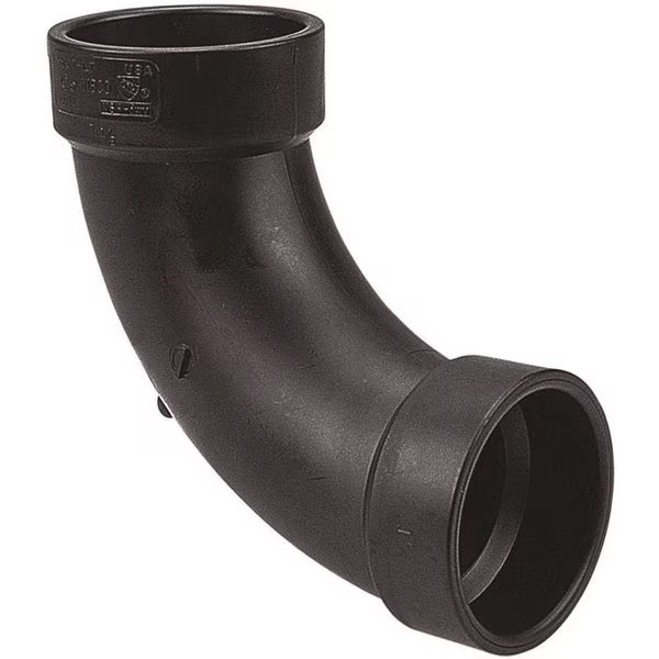 2 in. ABS DWV 90-Degree Hub x Hub Long-Turn Elbow, Nibco, Mfr#: C5807LTHD2