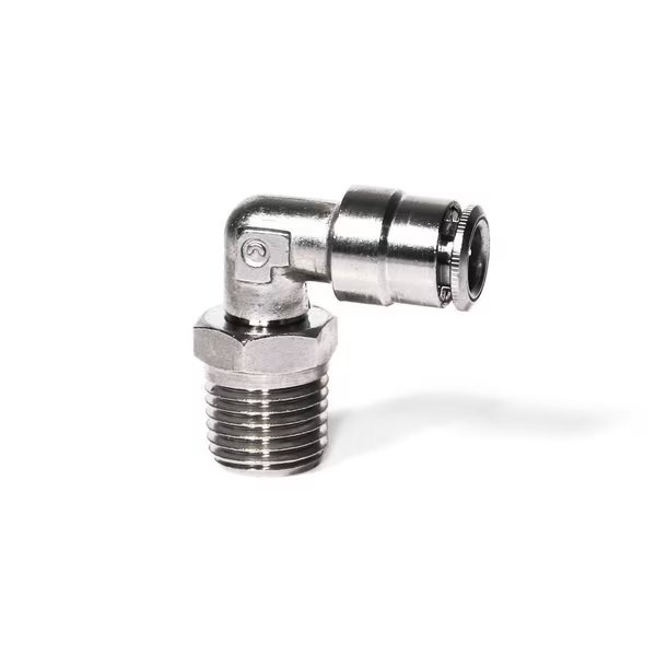 #6520 04-06, Swivel Male Elbow, 1/4" OD X 3/8" NPT, Camozzi, Mfr#: 6520 04-06