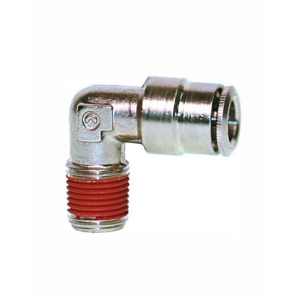Male Elbow With Coated Threads Non-Swivel, 3/8" OD X 3/8" NPT, Camozzi, Mfr#: C6500 06-06