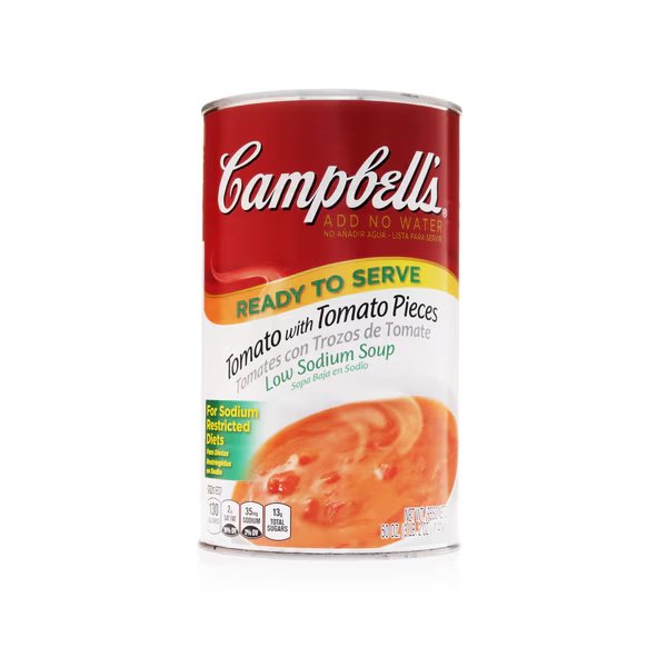 Ready To Serve Red & White Low Sodium Tomato Soup 50 oz., PK12, Campbells, Mfr#: 000001718
