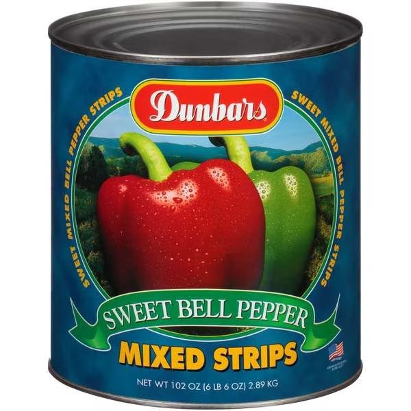 Mixed Pepper Strips, PK6, Dunbar, Mfr#: 03045603060001