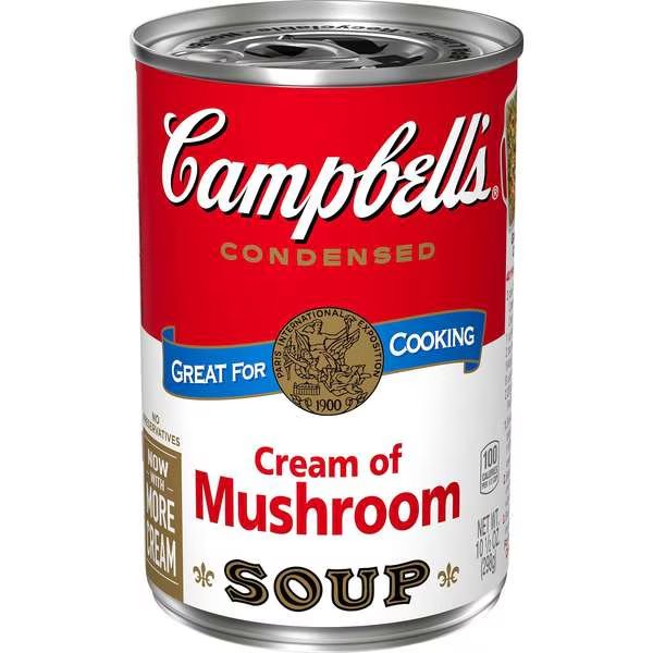 Condensed Soup Red & White Cream Of Mushroom Soup 10.5 oz., PK48, Campbells, Mfr#: 000001261